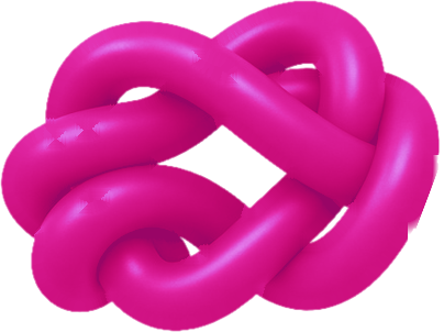 Nudo 3D rosado desenredándose